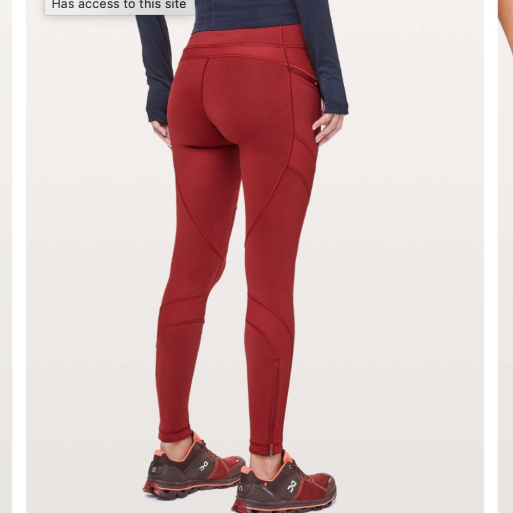 Lululemon Keep The Fleece Tight *28" Dark Sport Red, size 6